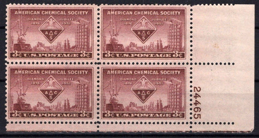 United States 1002 MNH Plate Block American Chemical Society ZAYIX 0825S1626