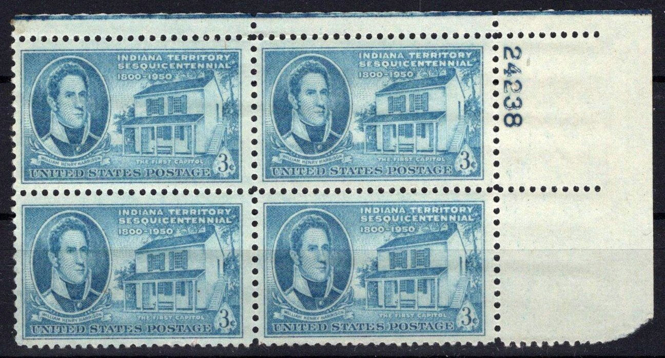 United States 996 MNH Plate Block Indiana Territory ZAYIX STAMPS 0825S1620