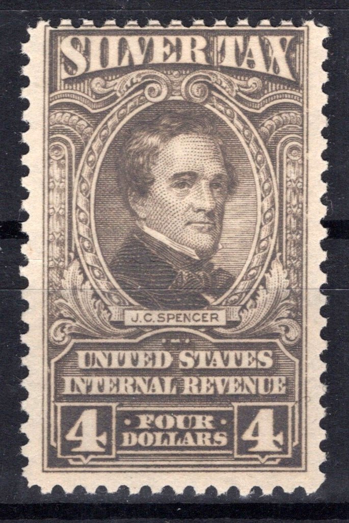 US RG123 MNH $4 Sliver Tax Revenue Wmk 191R Perf 11 Woodbury ZAYIX 0825SB1682