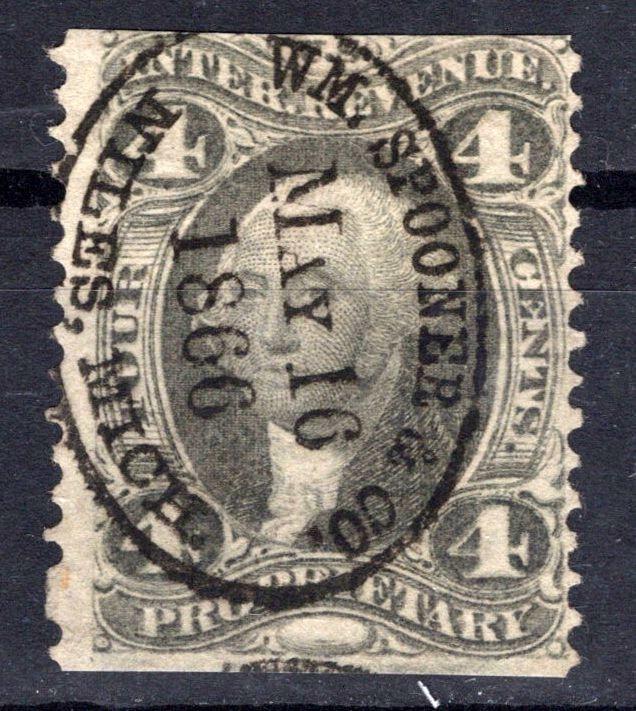 US R22b Used 4c purple Proprietary Revenue Partial Perf ZAYIX STAMPS 0825SB1692