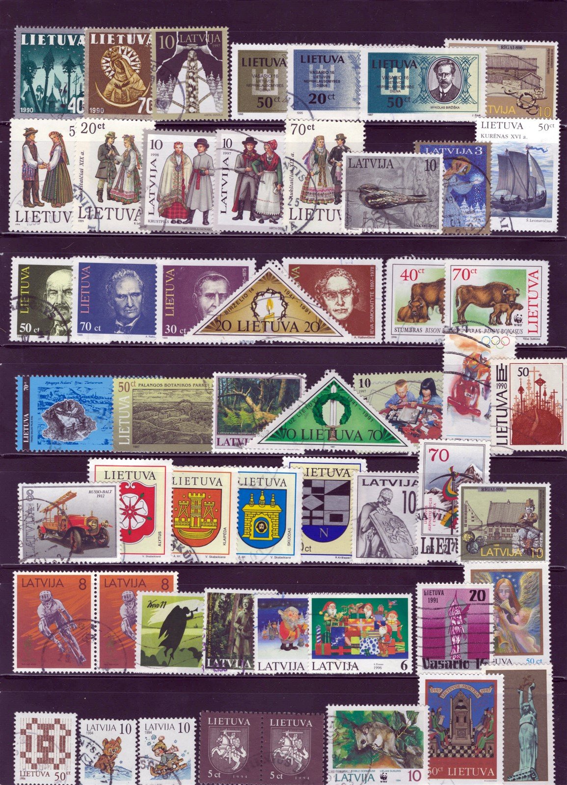 Latvia & Lithuania Collection of 53 Stamps Postally Used ZAYIX 0825L1713