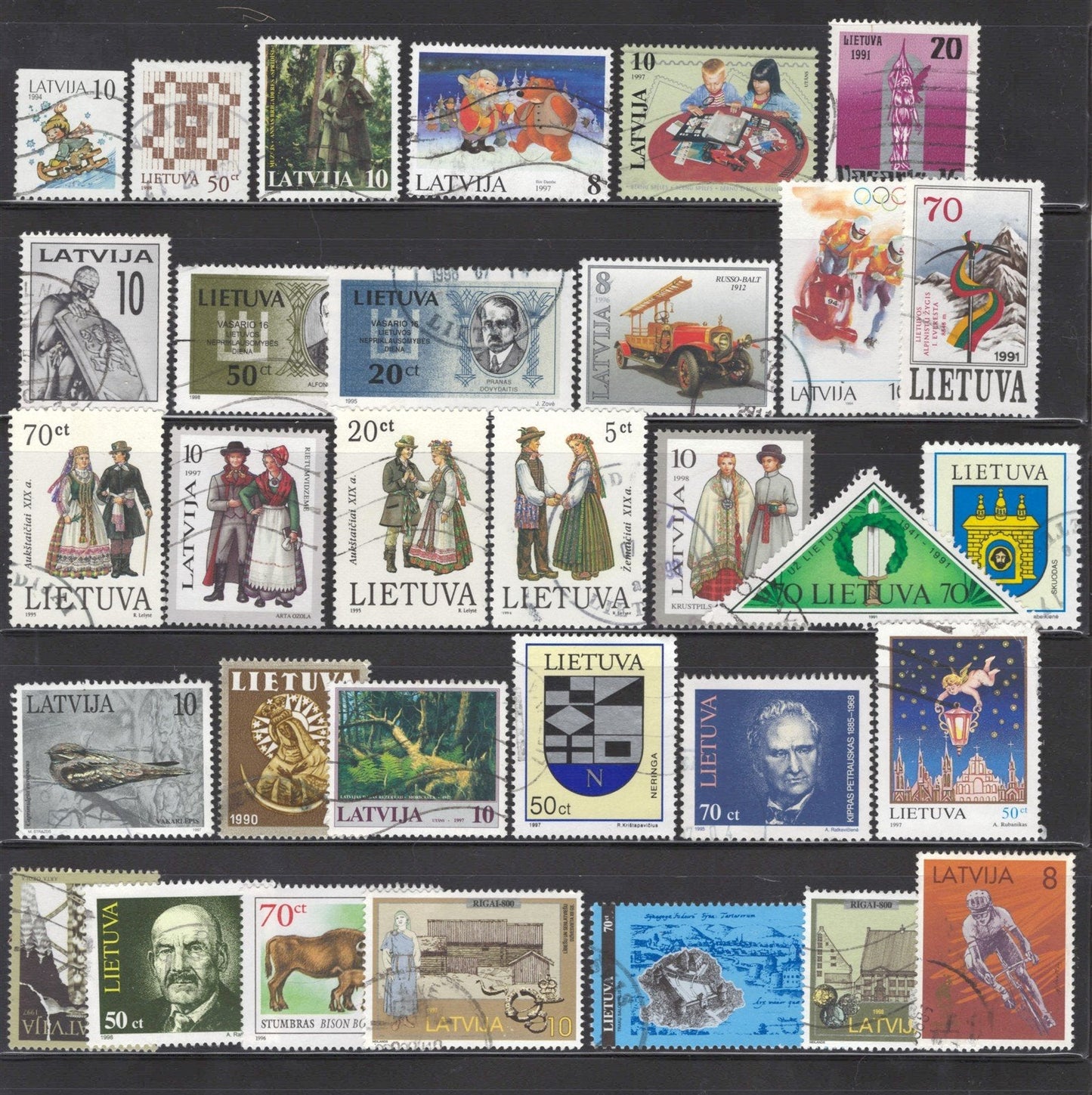 Latvia & Lithuania Collection of 33 Different Stamps Used ZAYIX 0825M1715