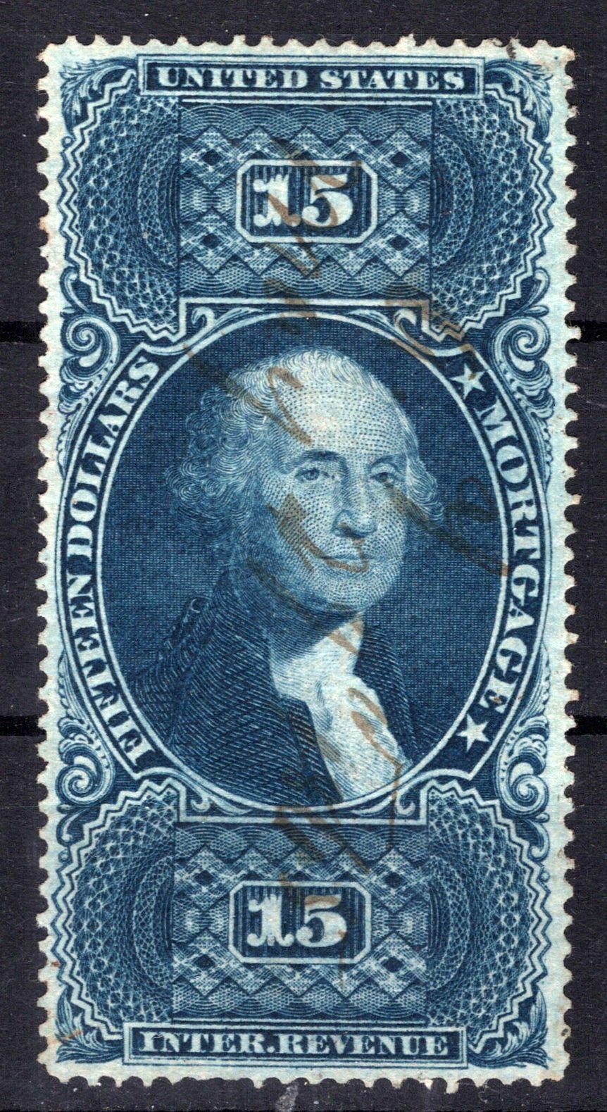 US R97c Used VF $15 Mortgage, blue, 2 SP @ bottom Revenue ZAYIX 0825SB1742