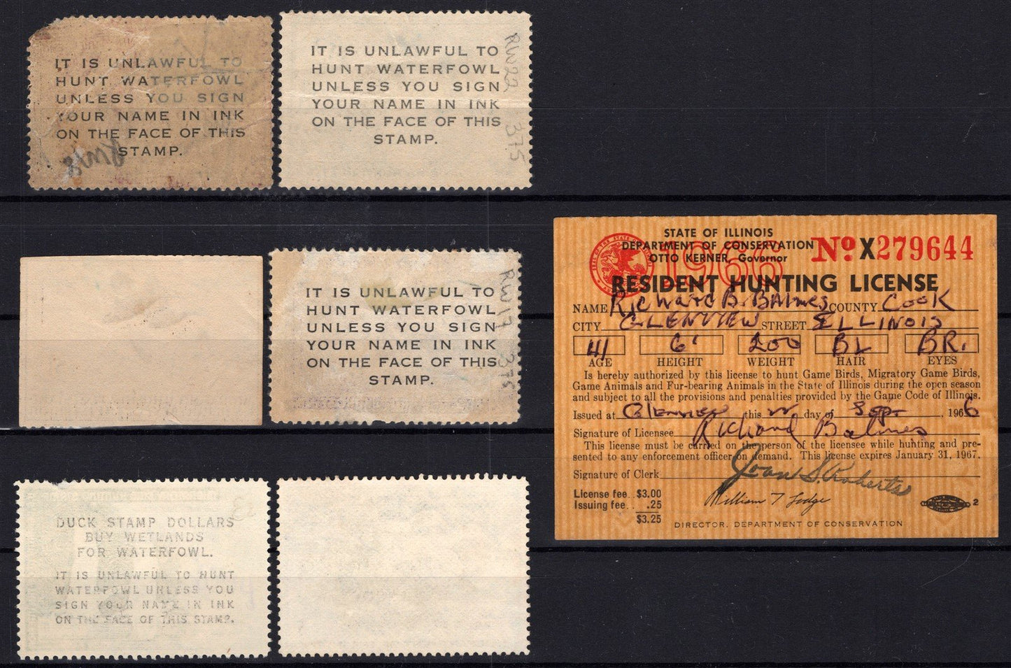 US Duck Stamp Group with RW33 on License mixed condition Faults ZAYIX 0825SB1748