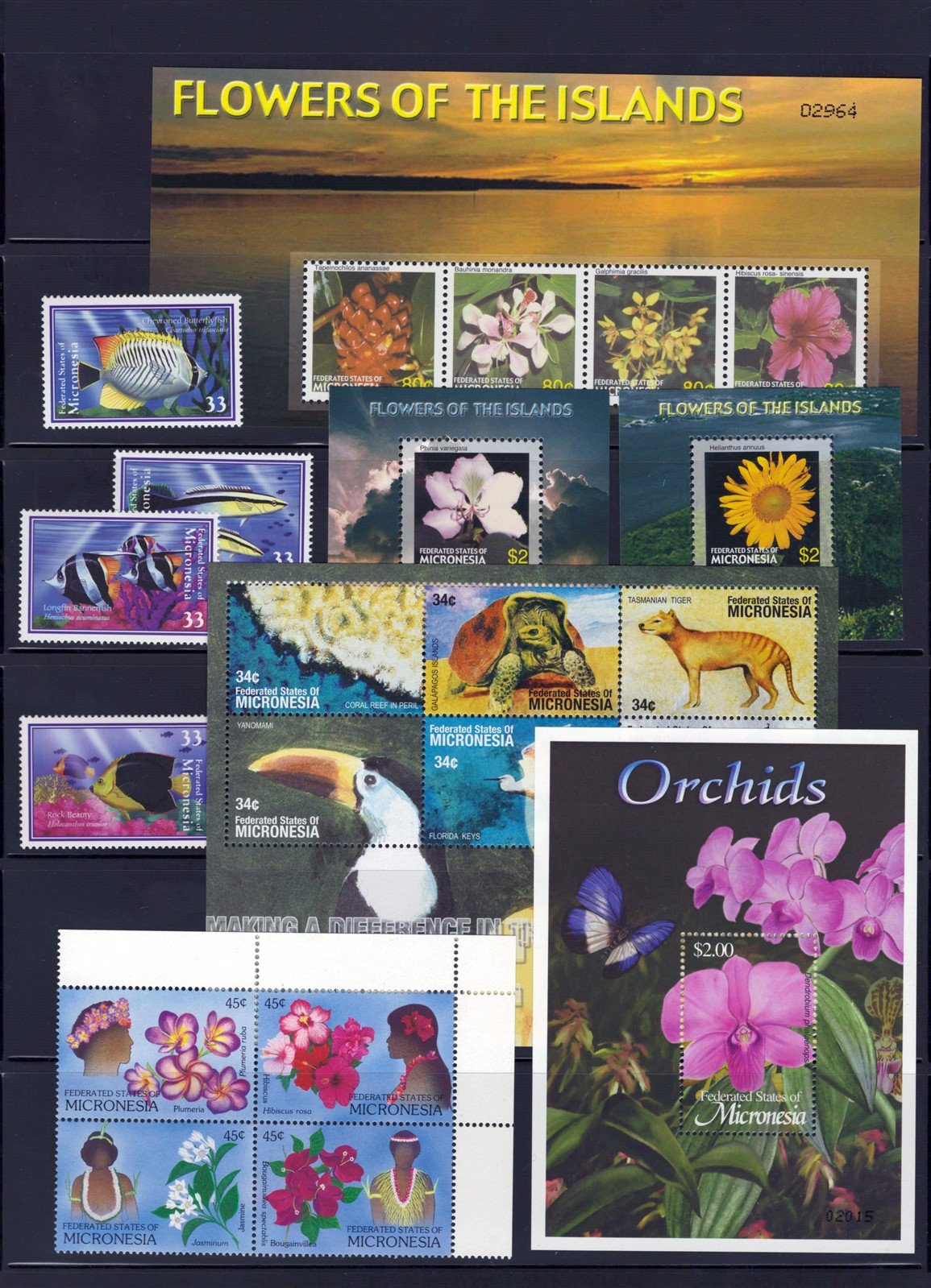 Micronesia Island Ecology MNH Stamp Collection on 12 Stock Pages ZAYIX 0825L1759
