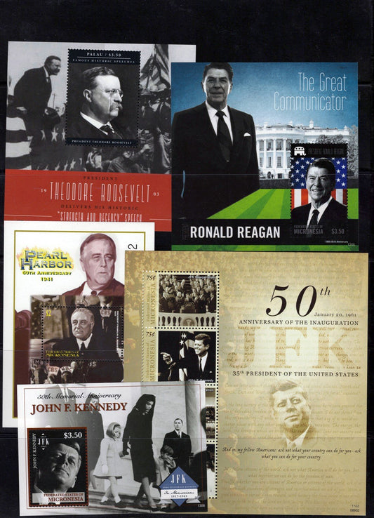 American Presidents MNH Micronesia Stamp Collection on 5 Pages ZAYIX 0825L1761