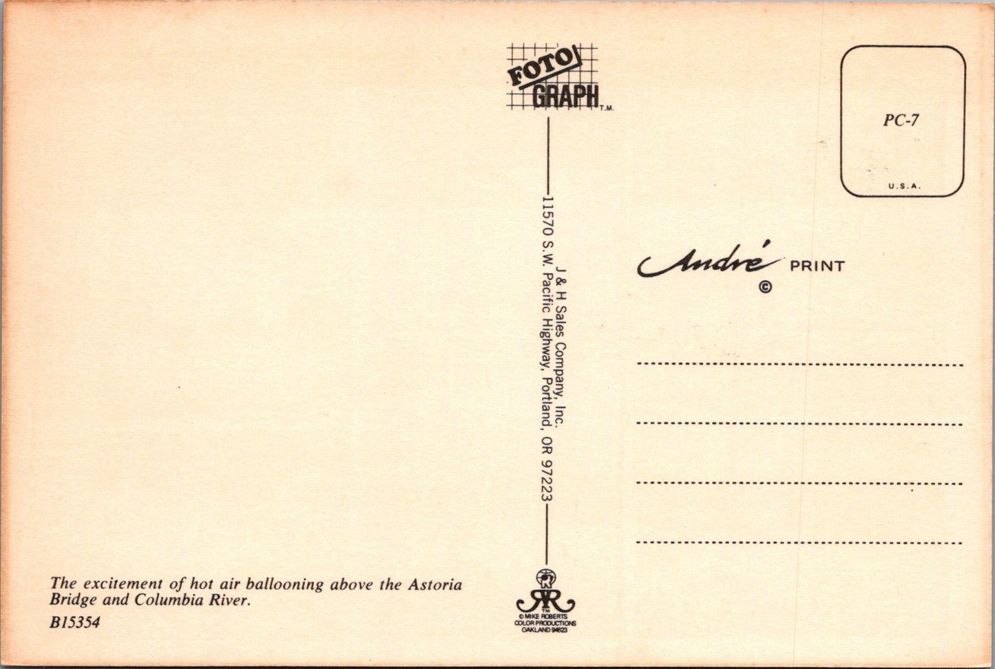 Oregon, Hot Air Ballooning Astoria Above BridgePostcard ZAYIX 102022PC95A