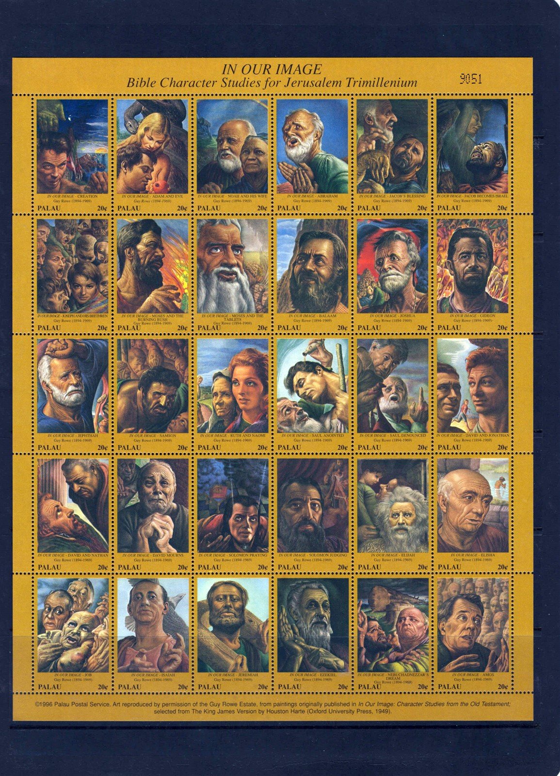 Palau Popes Saints and Religious MN Topical Collection 6 sheets ZAYIX 0825L1791