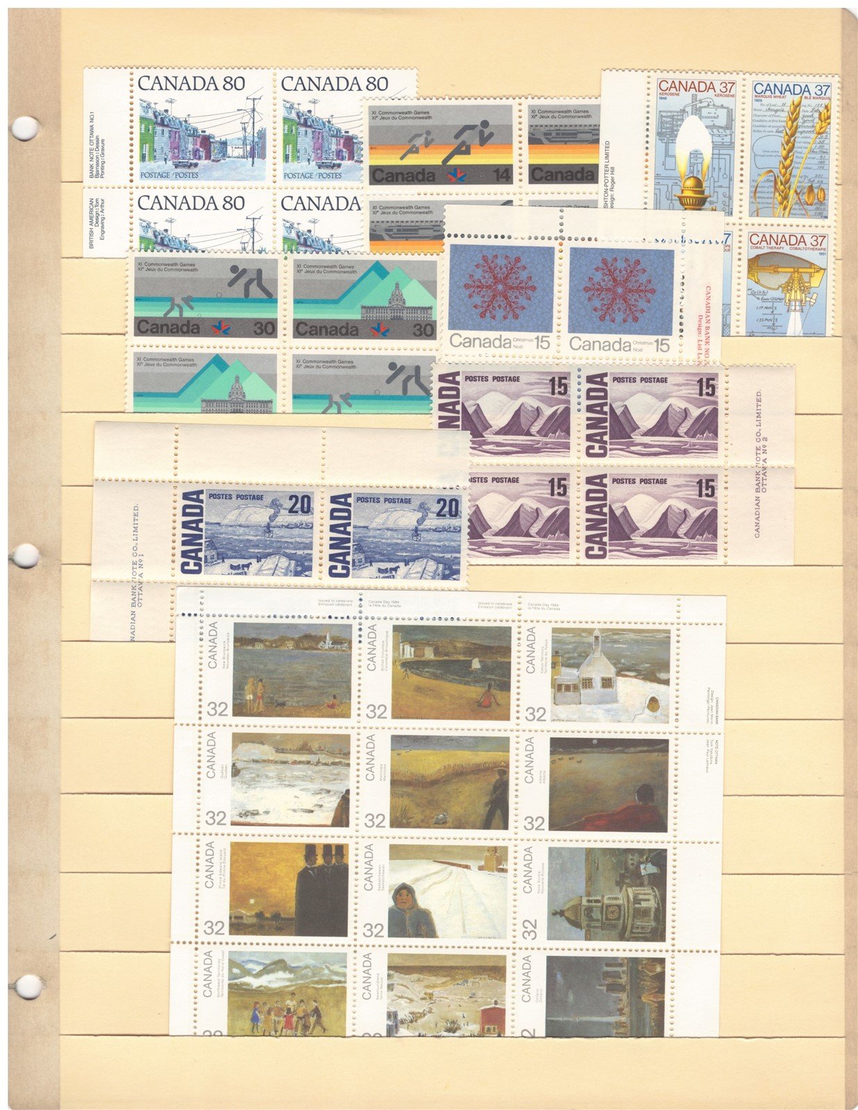 Canada Inscription Block MNH Collection on 4 stock pages ZAYIX 0825L1792
