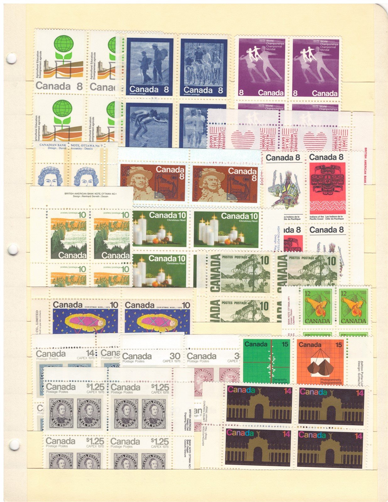 Canada Inscription Block MNH Collection on 4 stock pages ZAYIX 0825L1792