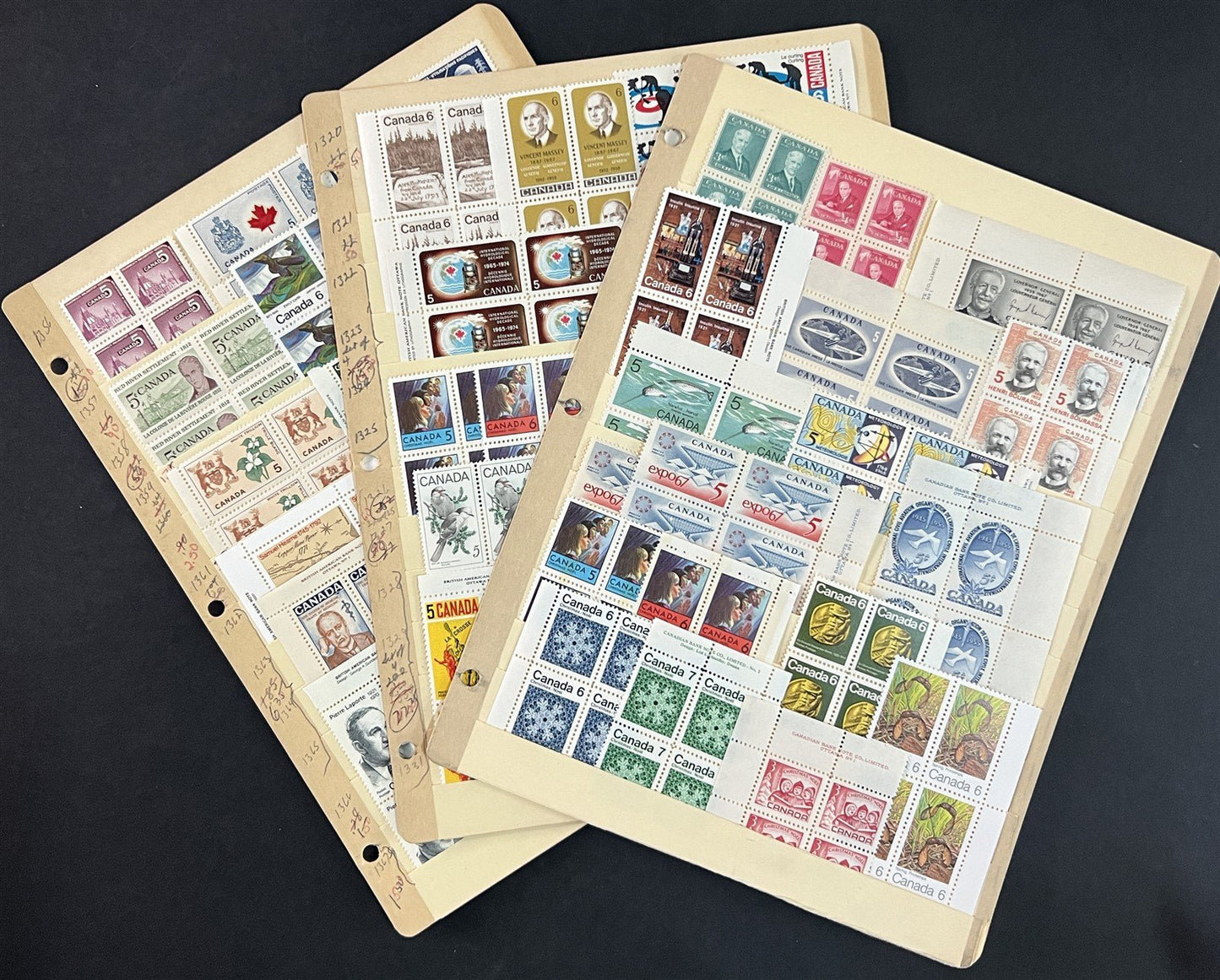 Canada Inscription Block MNH Collection on 3stock pages ZAYIX 0825L1793