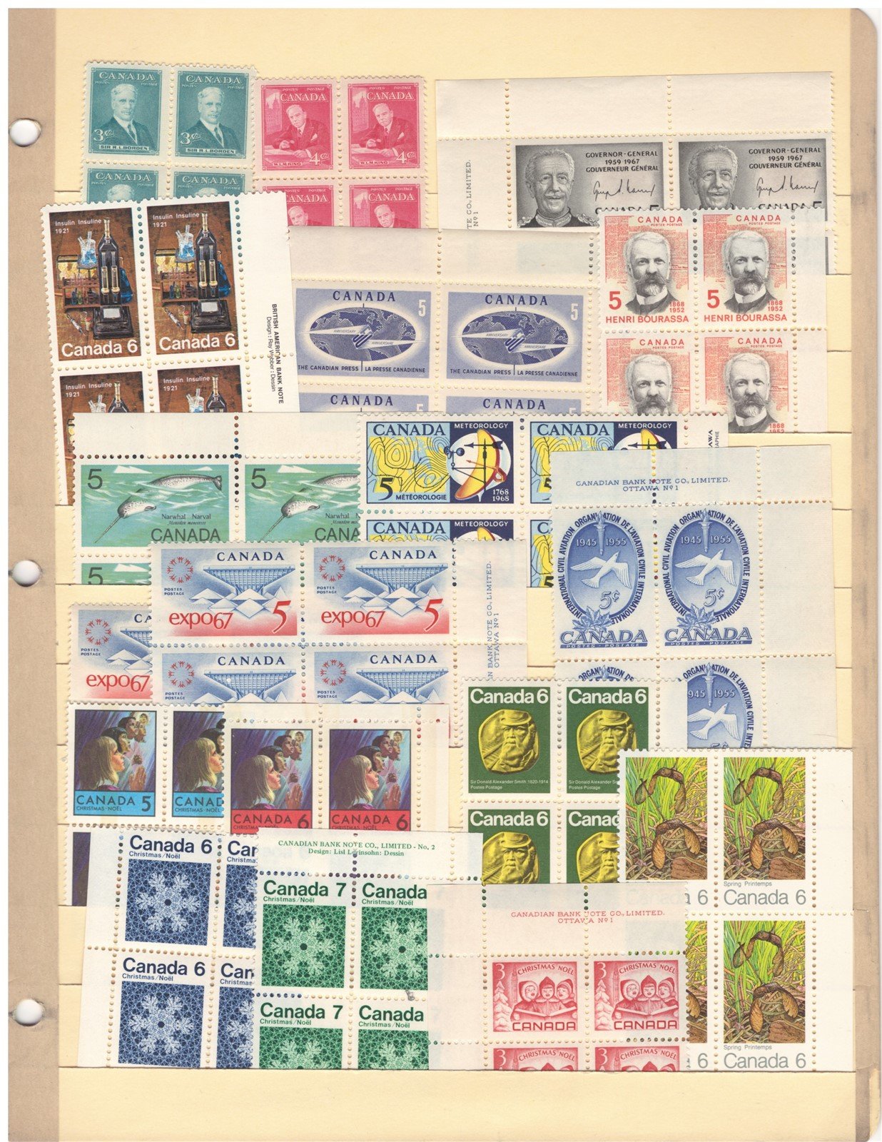 Canada Inscription Block MNH Collection on 3stock pages ZAYIX 0825L1793