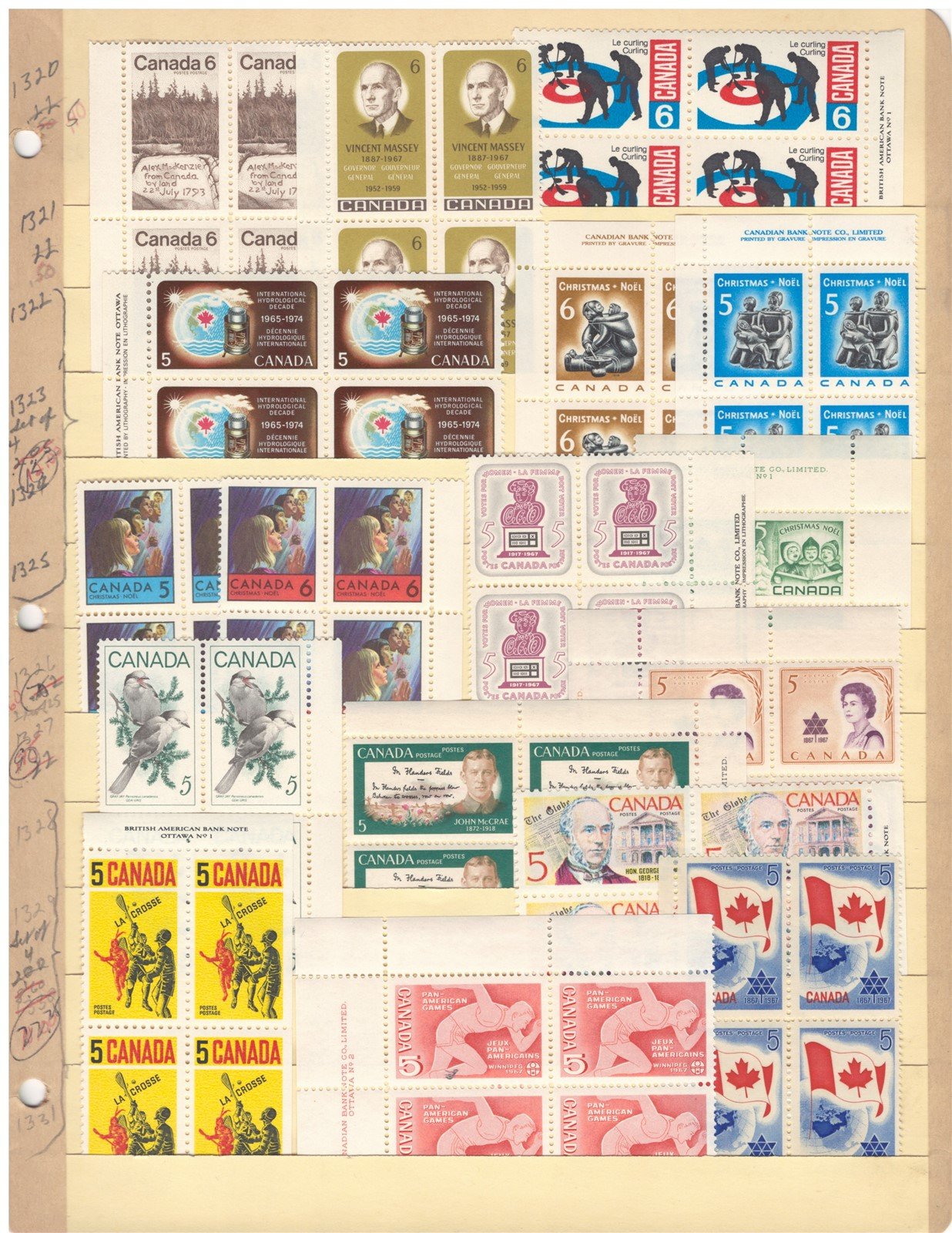 Canada Inscription Block MNH Collection on 3stock pages ZAYIX 0825L1793