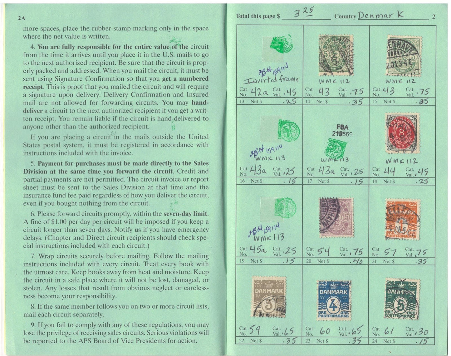 Denmark Mint & Used in Retired APS Circuit Book, est. $200+ CV ZAYIX 0825L1795