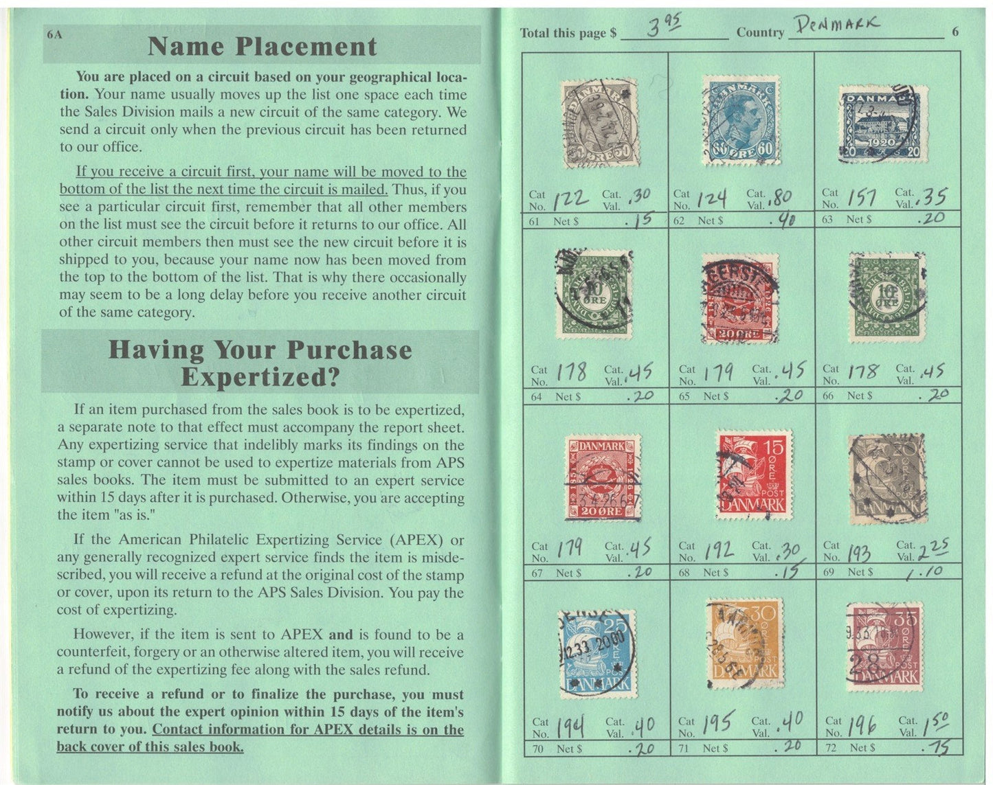Denmark Mint & Used in Retired APS Circuit Book, est. $200+ CV ZAYIX 0825L1795