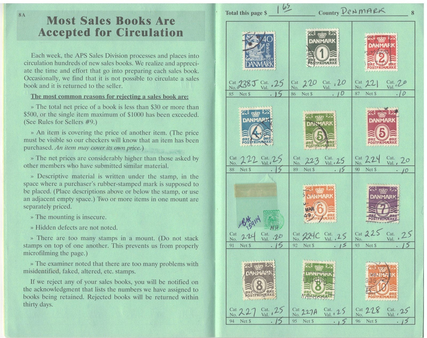 Denmark Mint & Used in Retired APS Circuit Book, est. $200+ CV ZAYIX 0825L1795