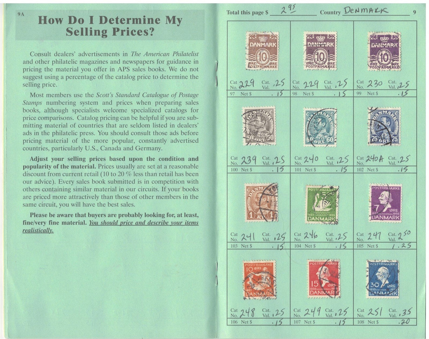 Denmark Mint & Used in Retired APS Circuit Book, est. $200+ CV ZAYIX 0825L1795