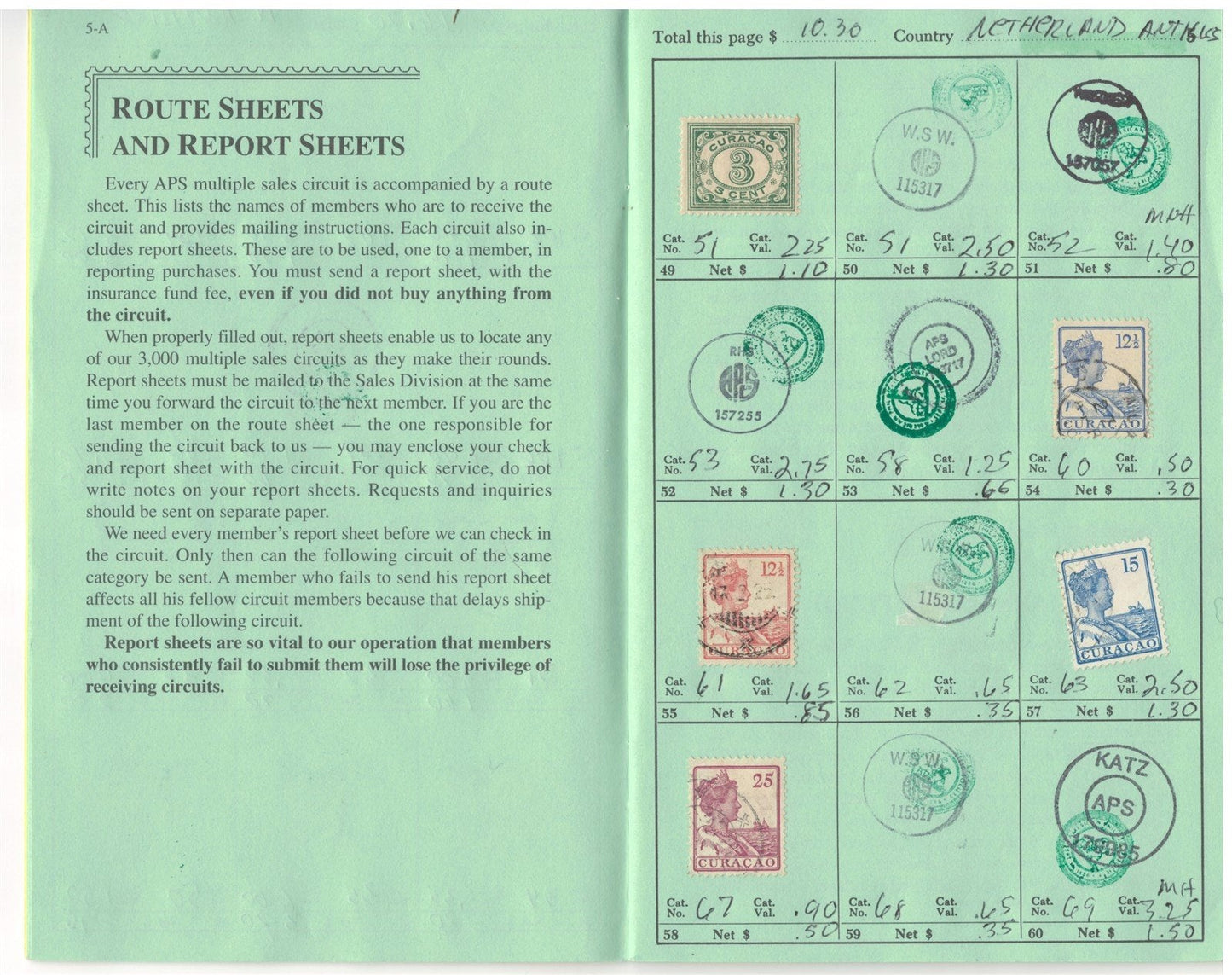 Netherlands Antilles Mint & Used in Retired APS Circuit Book ZAYIX 0825L1797