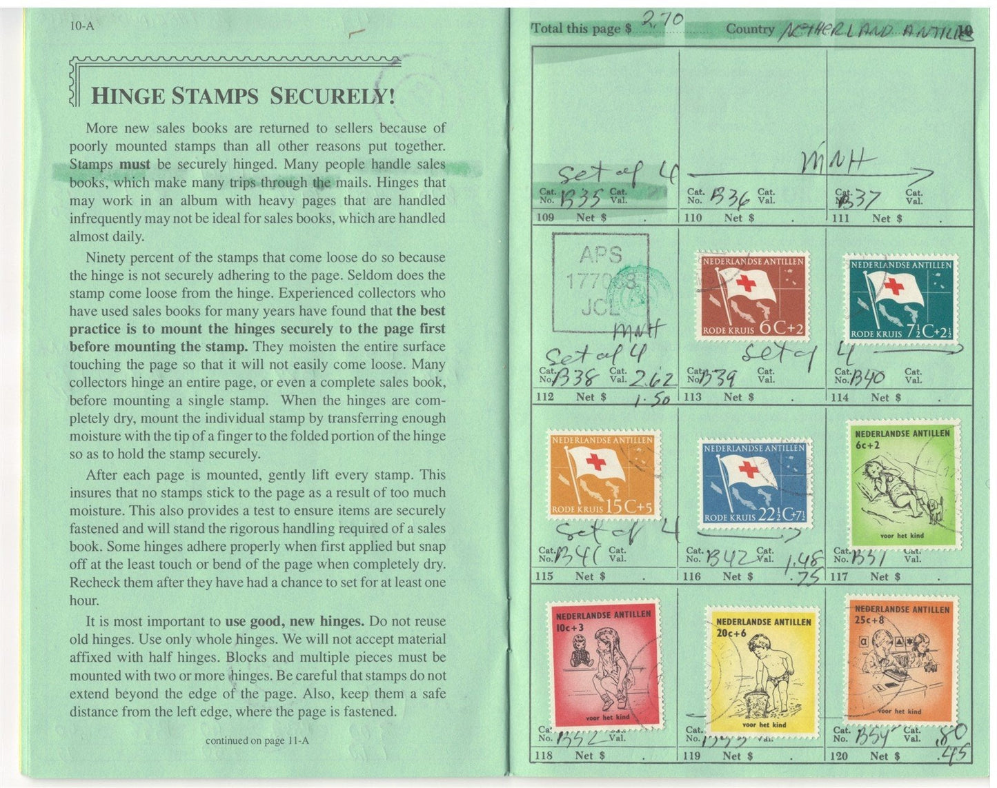 Netherlands Antilles Mint & Used in Retired APS Circuit Book ZAYIX 0825L1797