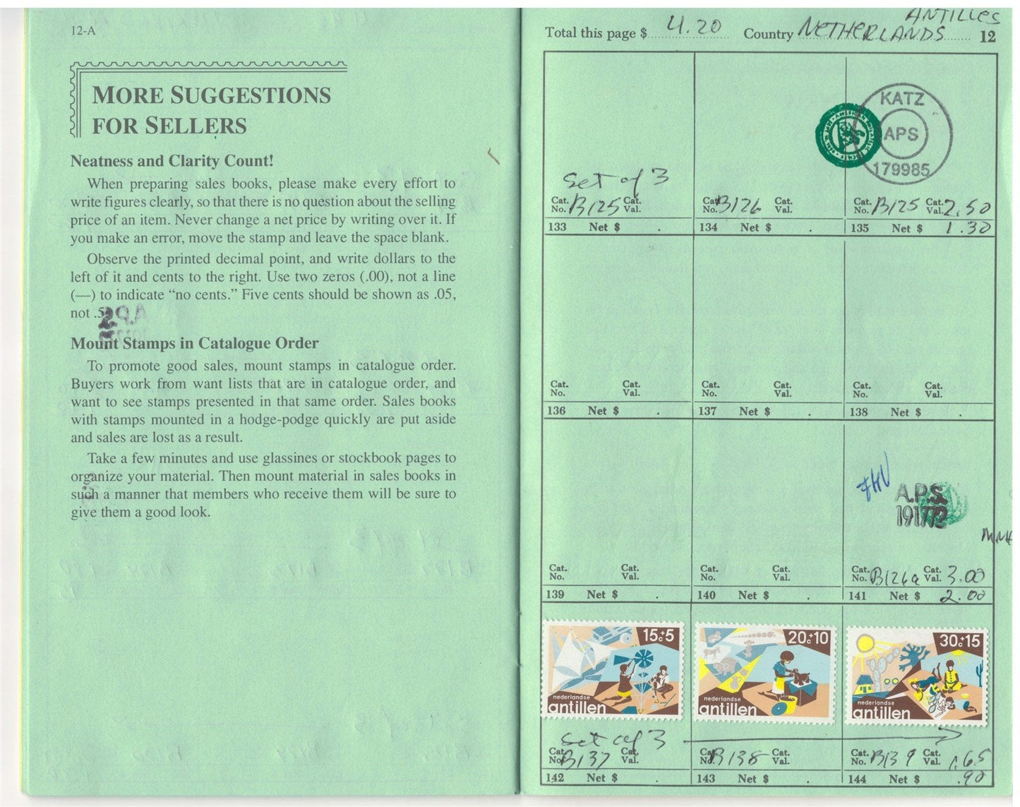 Netherlands Antilles Mint & Used in Retired APS Circuit Book ZAYIX 0825L1797