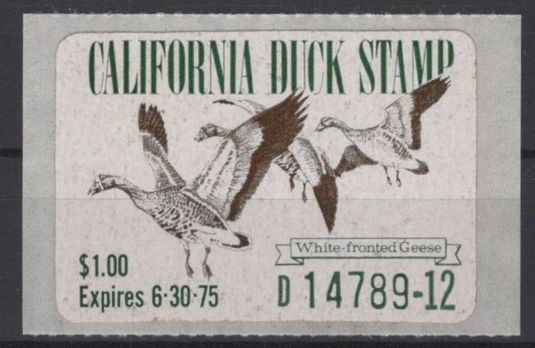 California 4 MNH VF State Hunting Permit Duck Revenue Zayix 0825RB1806
