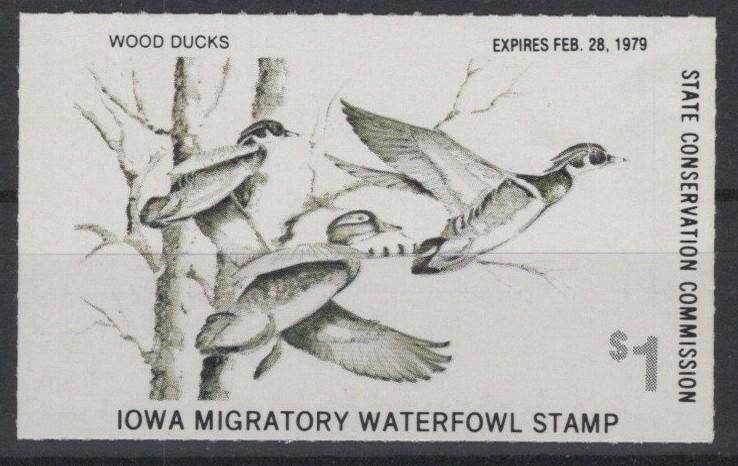 Iowa 7 MNH VF State Hunting Permit Duck Stamp Revenue Zayix 0825SB1810
