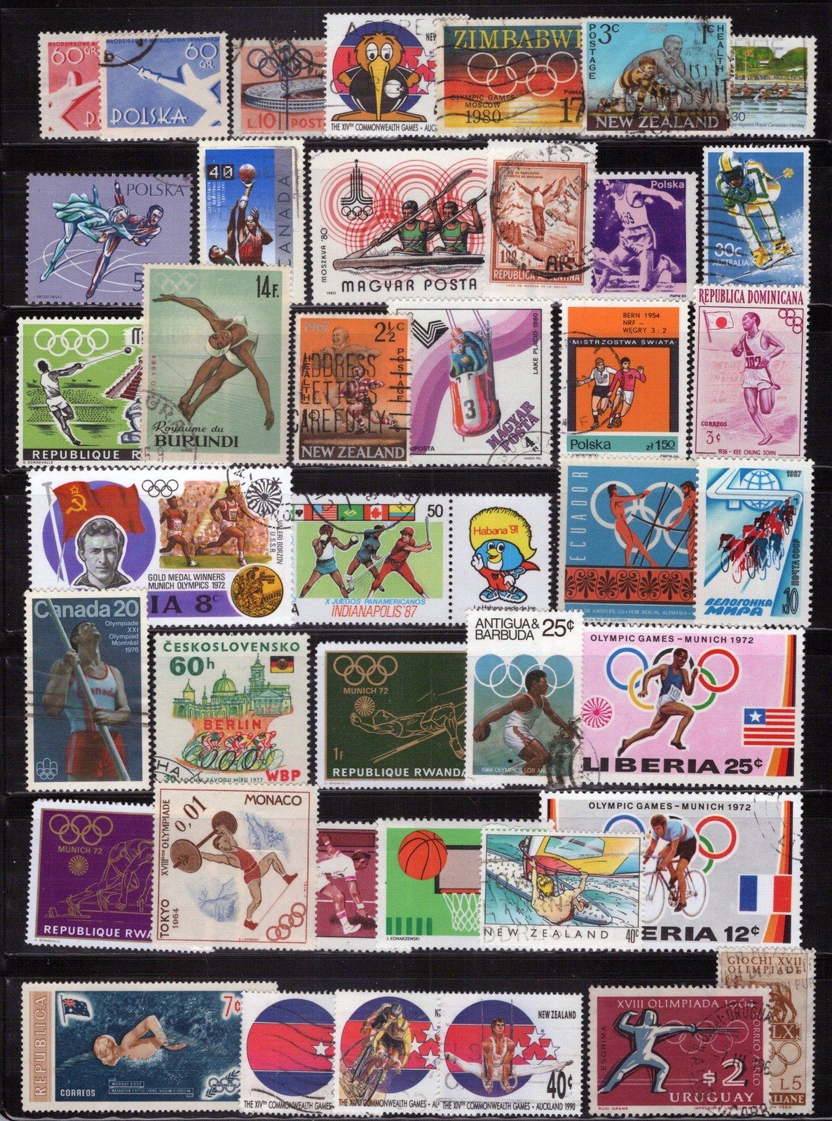 Sports Topical Stamp Collection Mint/Used Games Boxing Diving Cycling ZAYIX