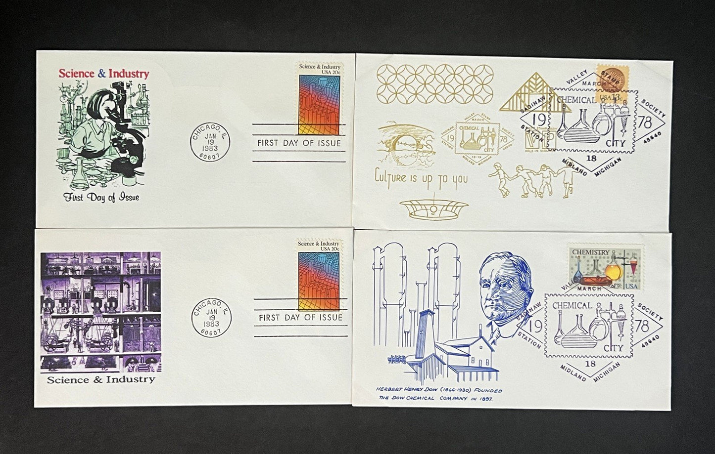 Chemistry, Science & Industry FDC Collection of 34 Zayix 0825M3671