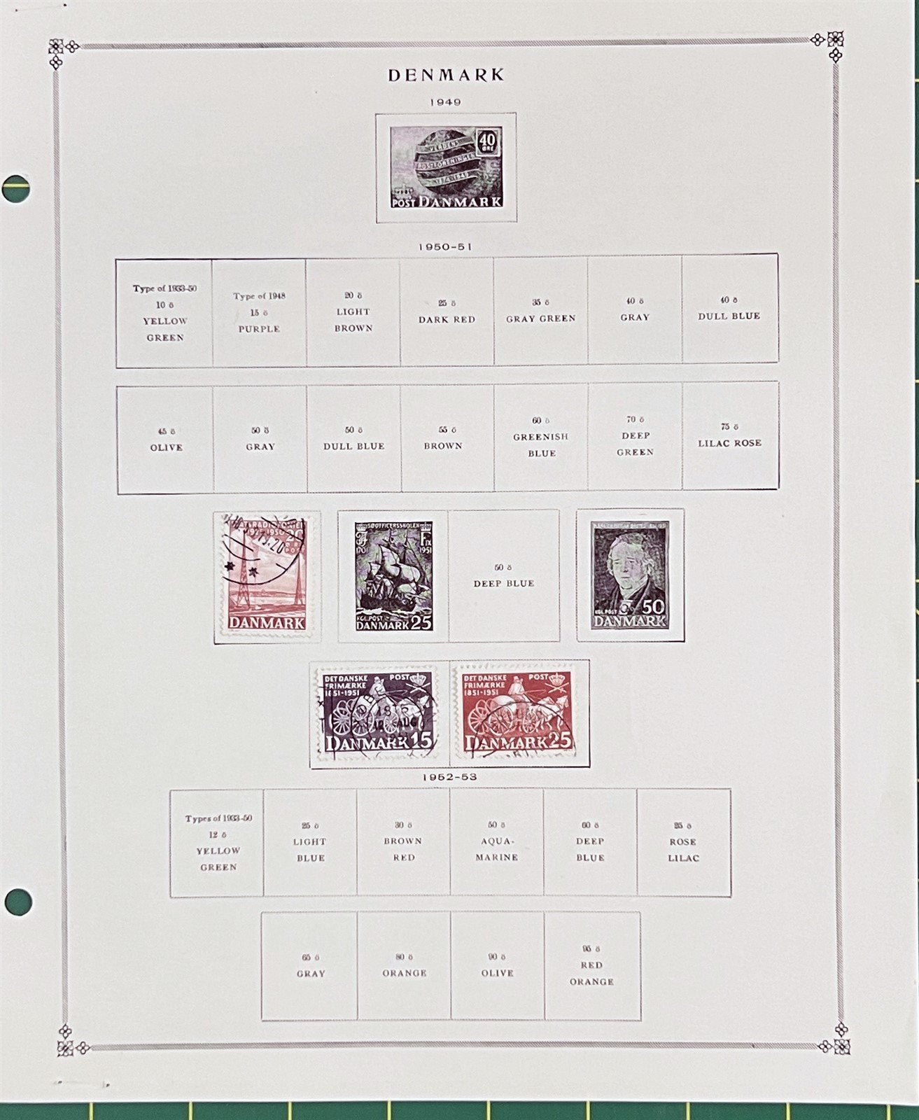 Denmark Stamp Collection of approximately 140 Stamps Scott Album Pages ZAYIX 0825BB3703