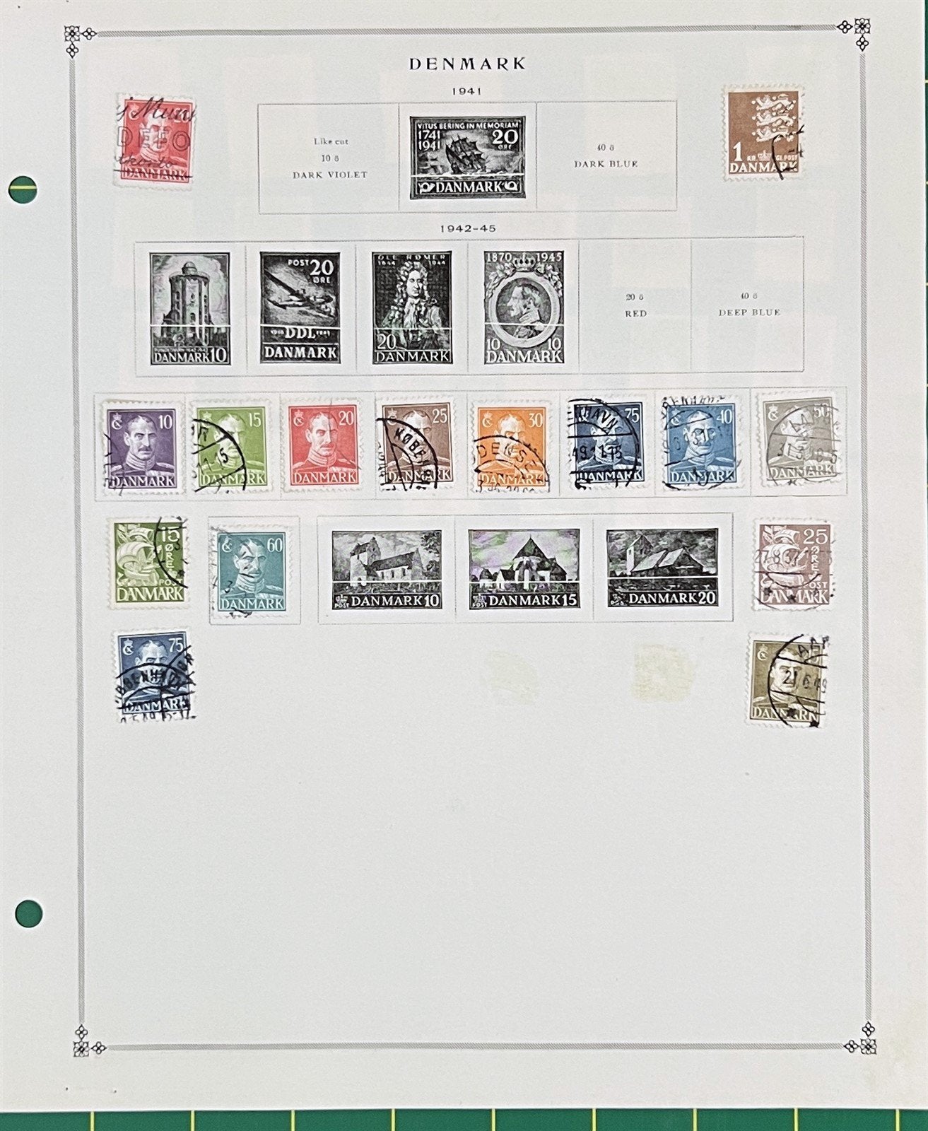 Denmark Stamp Collection of approximately 140 Stamps Scott Album Pages ZAYIX 0825BB3703