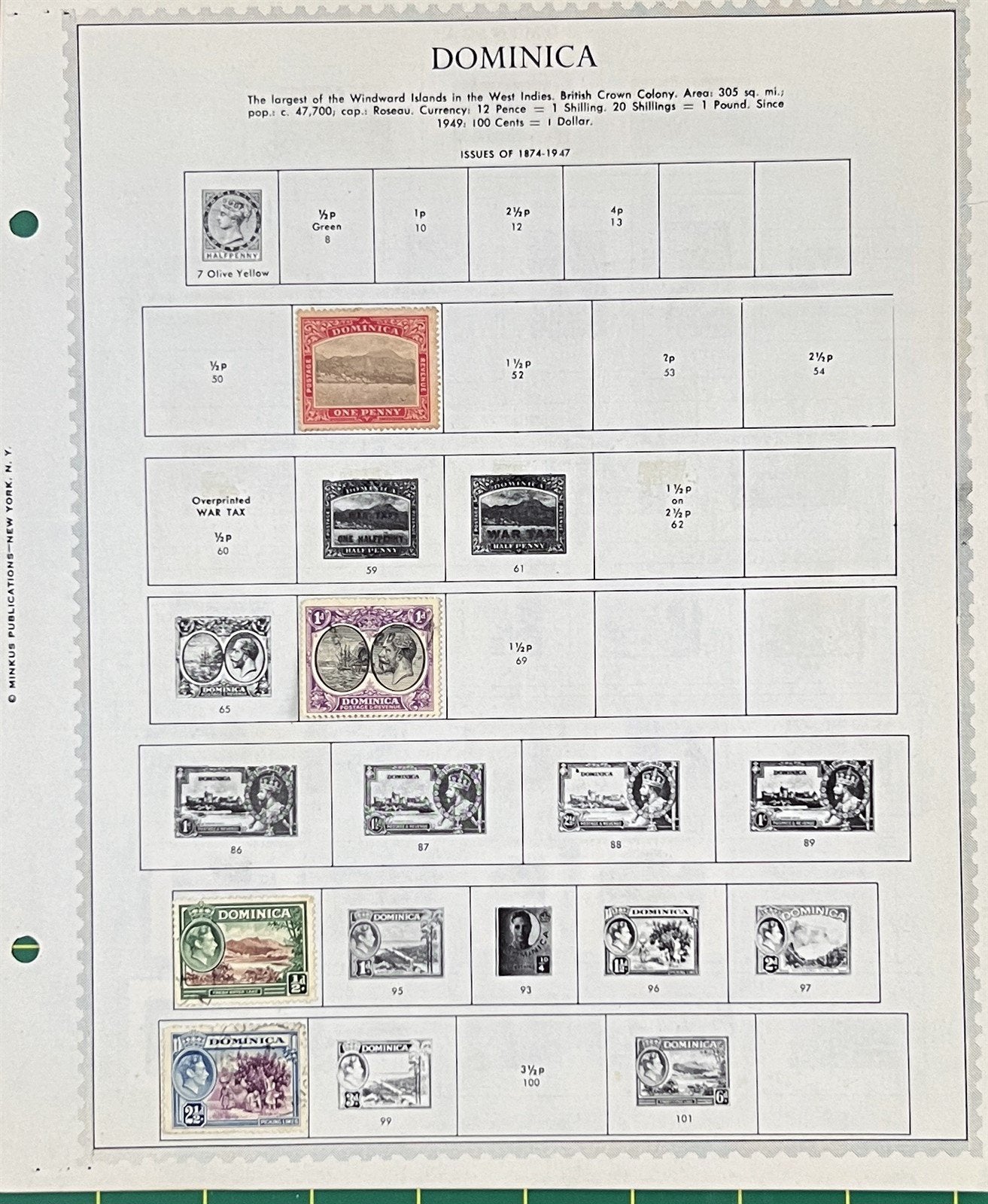 Dominica 1885-1957 Stamp Collection on Minkus Album Pages ZAYIX 0825BB3709