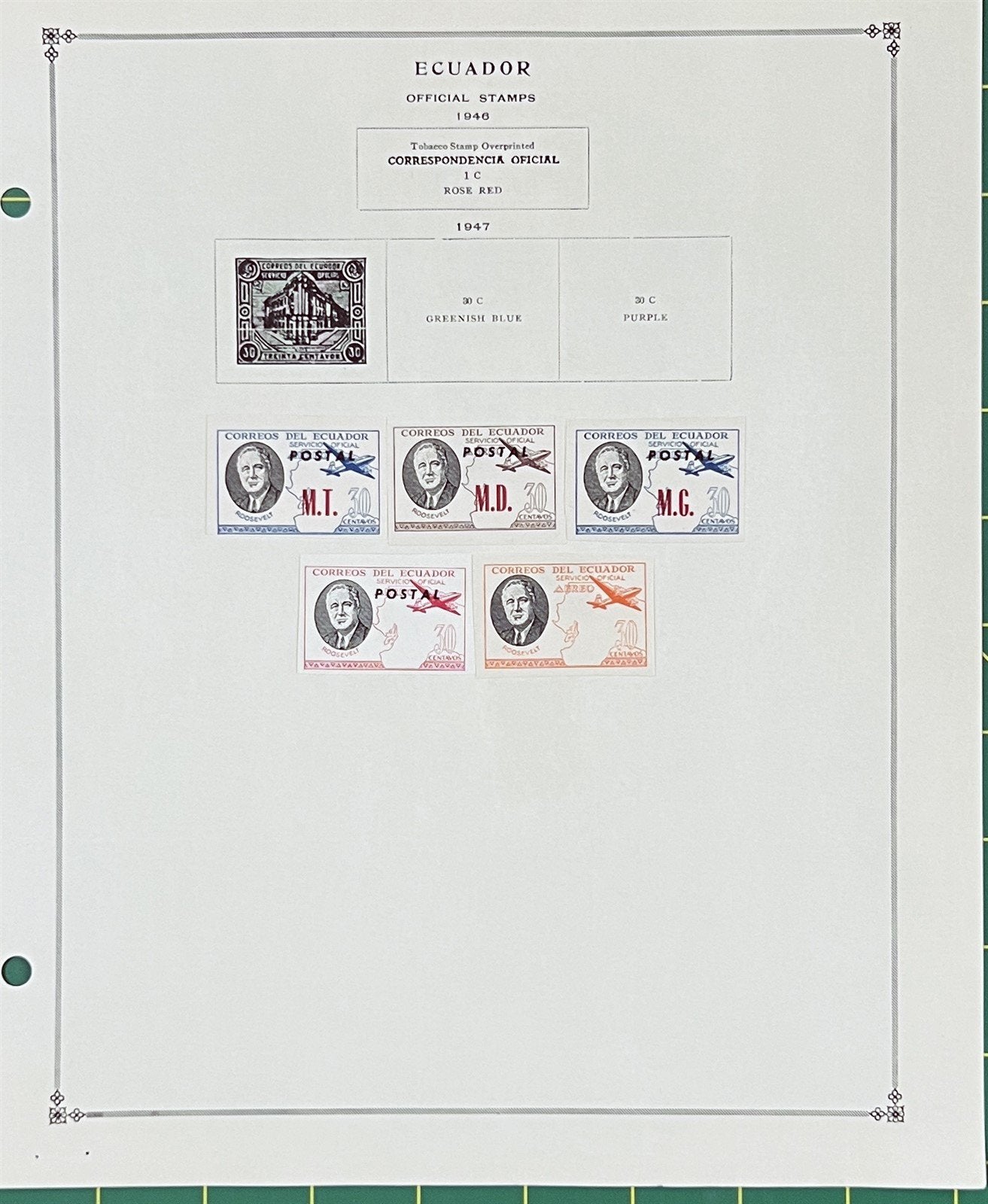 Ecuador Mint & Used Stamp Collection Album Pages & Glassine ZAYIX 0825BB3710