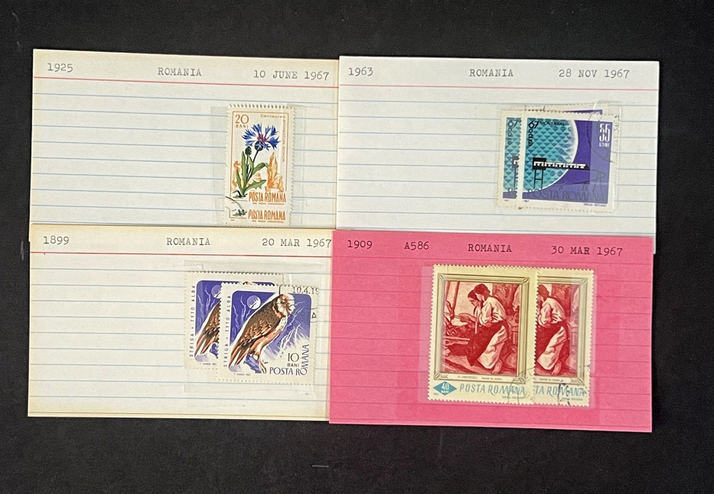 Romania Collection by Scott number on 700+ Dealer Cards ZAYIX 0825G3860