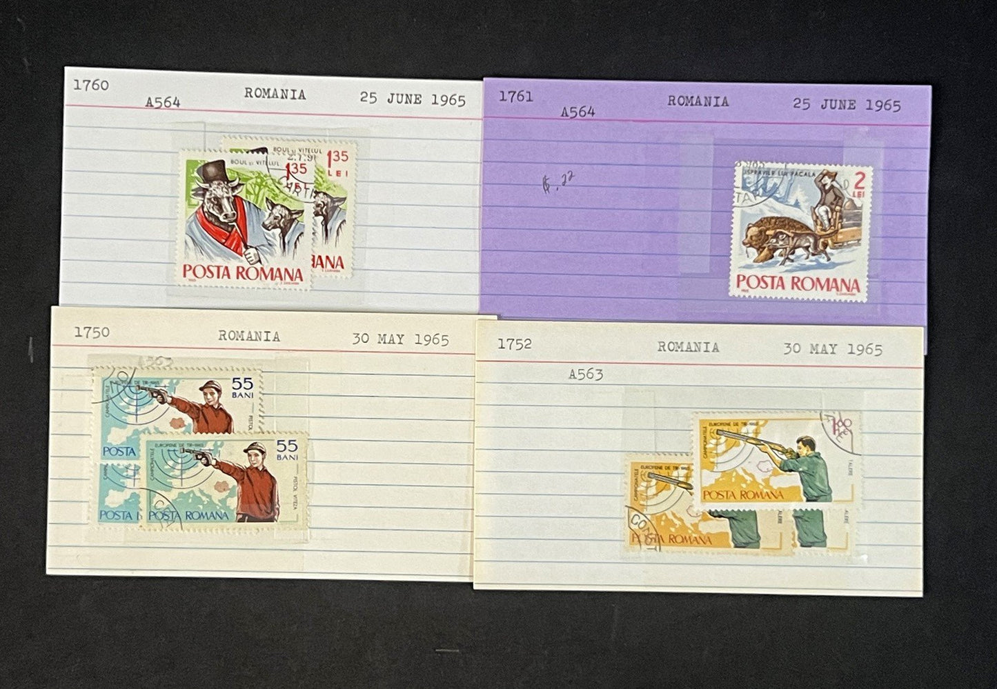 Romania Collection by Scott number on 700+ Dealer Cards ZAYIX 0825G3860
