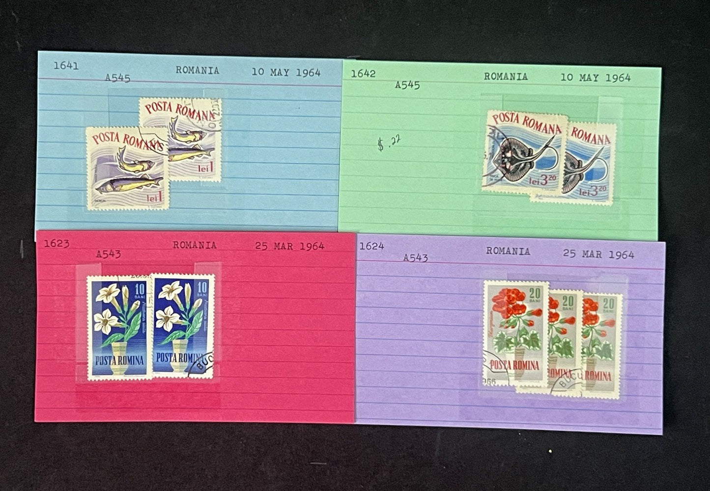 Romania Collection by Scott number on 700+ Dealer Cards ZAYIX 0825G3860