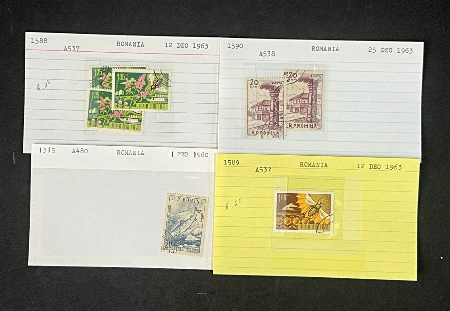 Romania Collection by Scott number on 700+ Dealer Cards ZAYIX 0825G3860