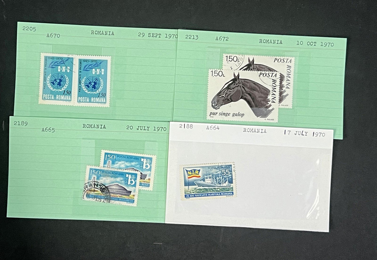 Romania Collection on Dealer Cards, identified by Scott# ZAYIX 0825G3860