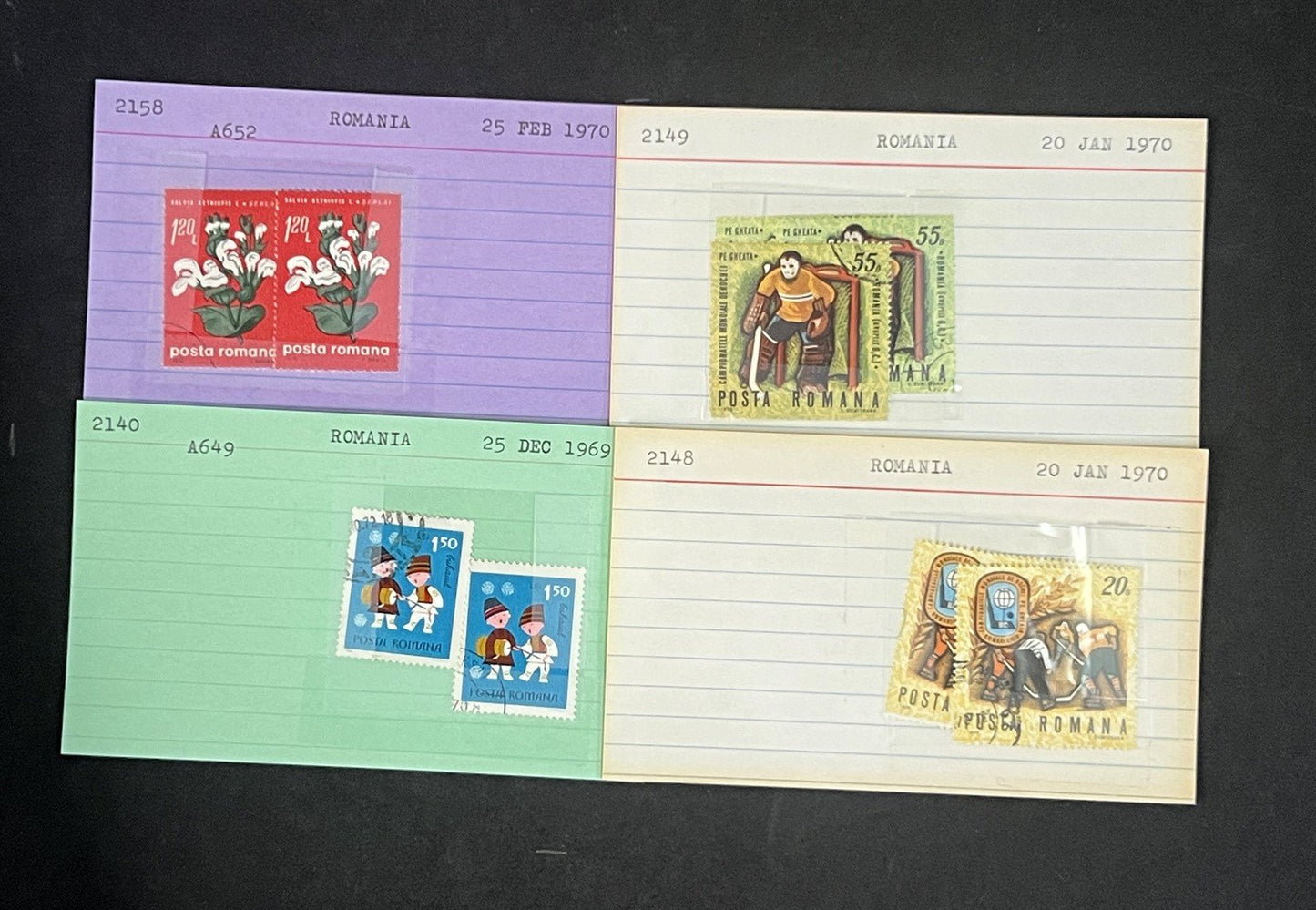 Romania Collection on Dealer Cards, identified by Scott# ZAYIX 0825G3860