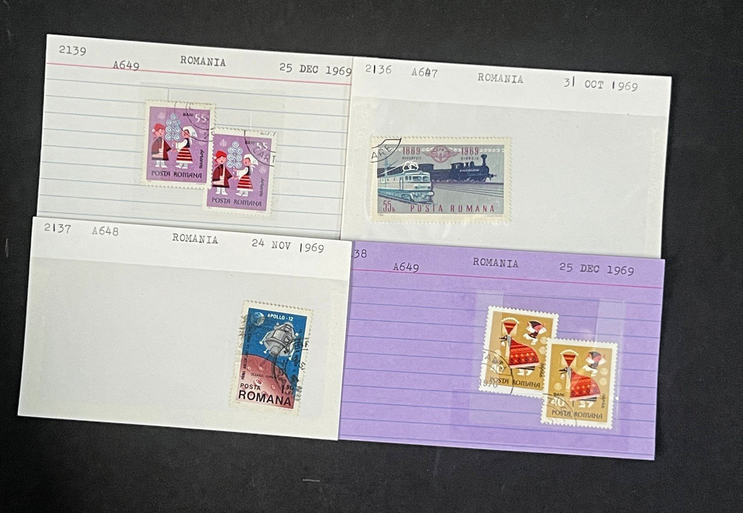 Romania Collection on Dealer Cards, identified by Scott# ZAYIX 0825G3860