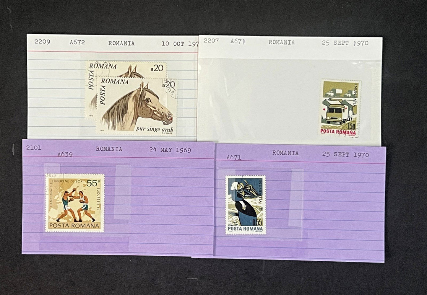 Romania Collection on Dealer Cards, identified by Scott# ZAYIX 0825G3860