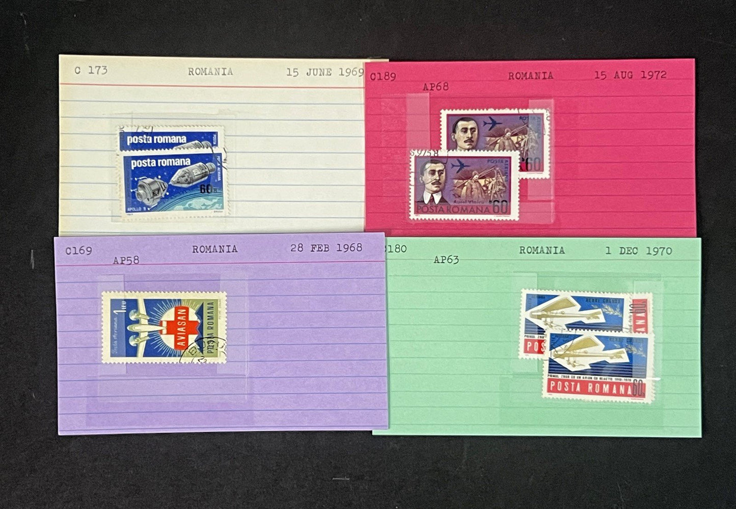 Romania Collection on Dealer Cards, identified by Scott# ZAYIX 0825G3868