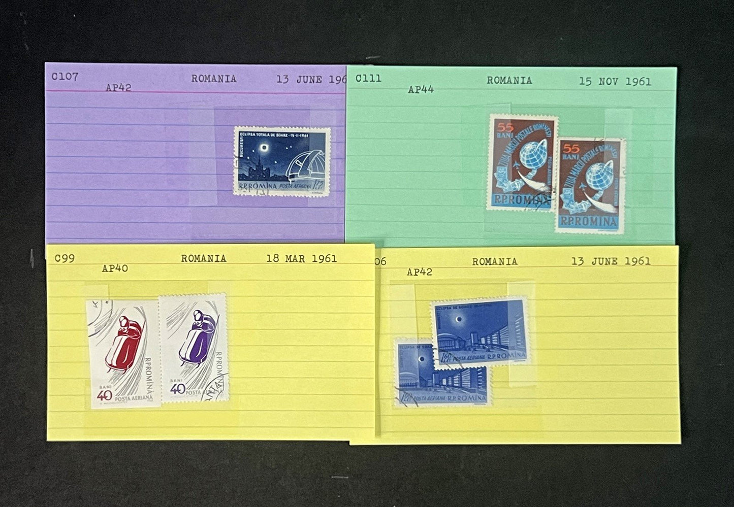 Romania Collection on Dealer Cards, identified by Scott# ZAYIX 0825G3868