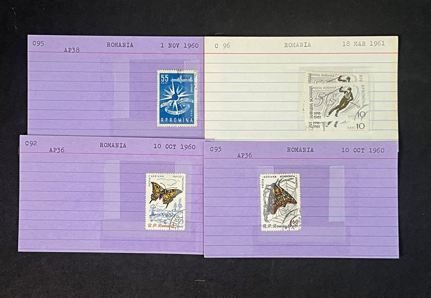 Romania Collection on Dealer Cards, identified by Scott# ZAYIX 0825G3868