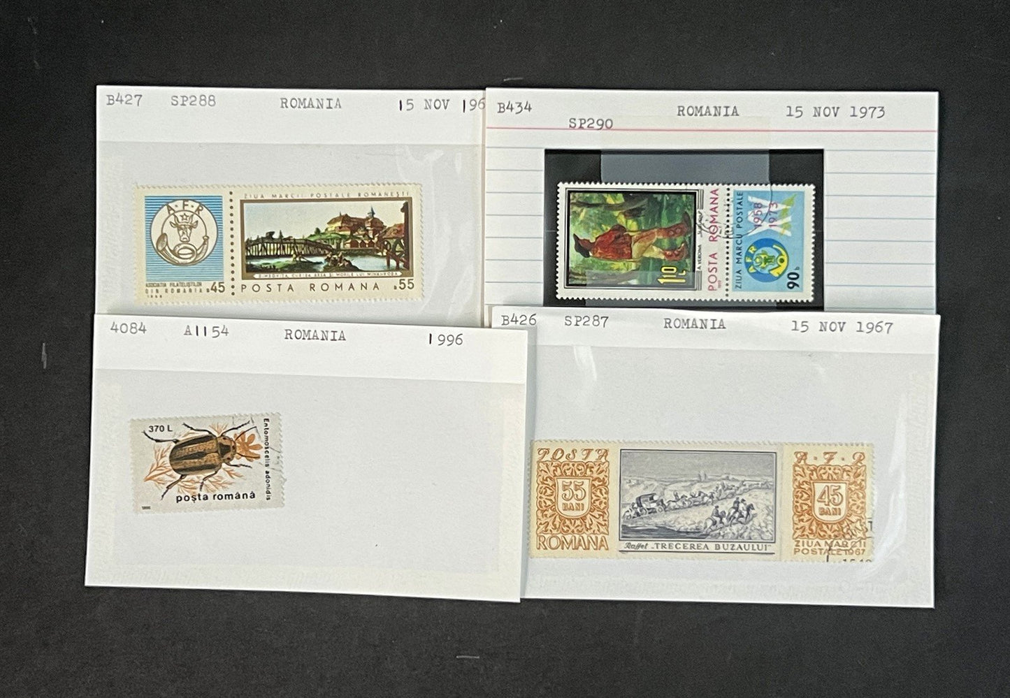 Romania Collection on Dealer Cards, identified by Scott# ZAYIX 0825G3868