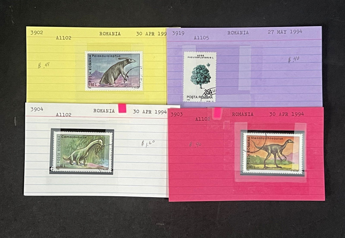 Romania Collection on Dealer Cards, identified by Scott# ZAYIX 0825G3868