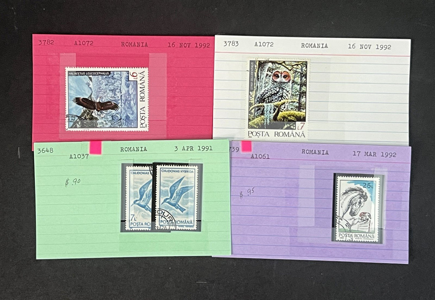 Romania Collection on Dealer Cards, identified by Scott# ZAYIX 0825G3868