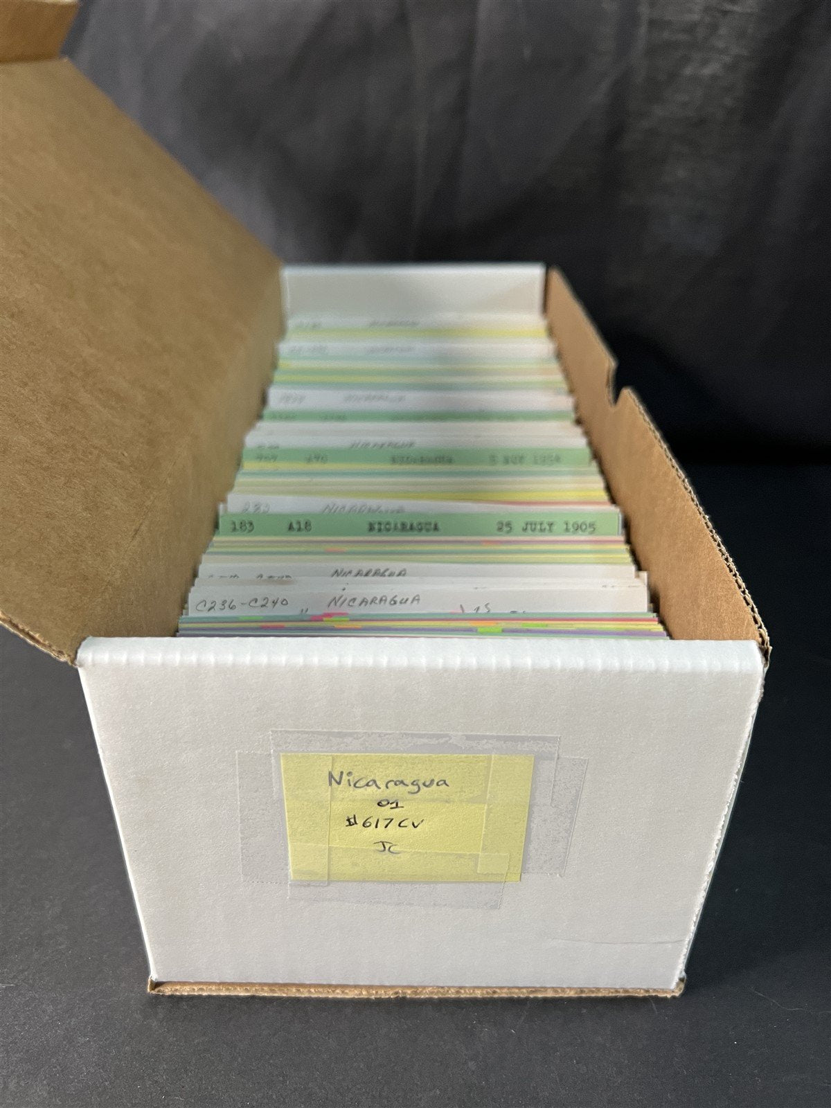 Nicaragua Box Collection $617 CV Dealer Cards Id'd by Scott# ZAYIX 0825G3891