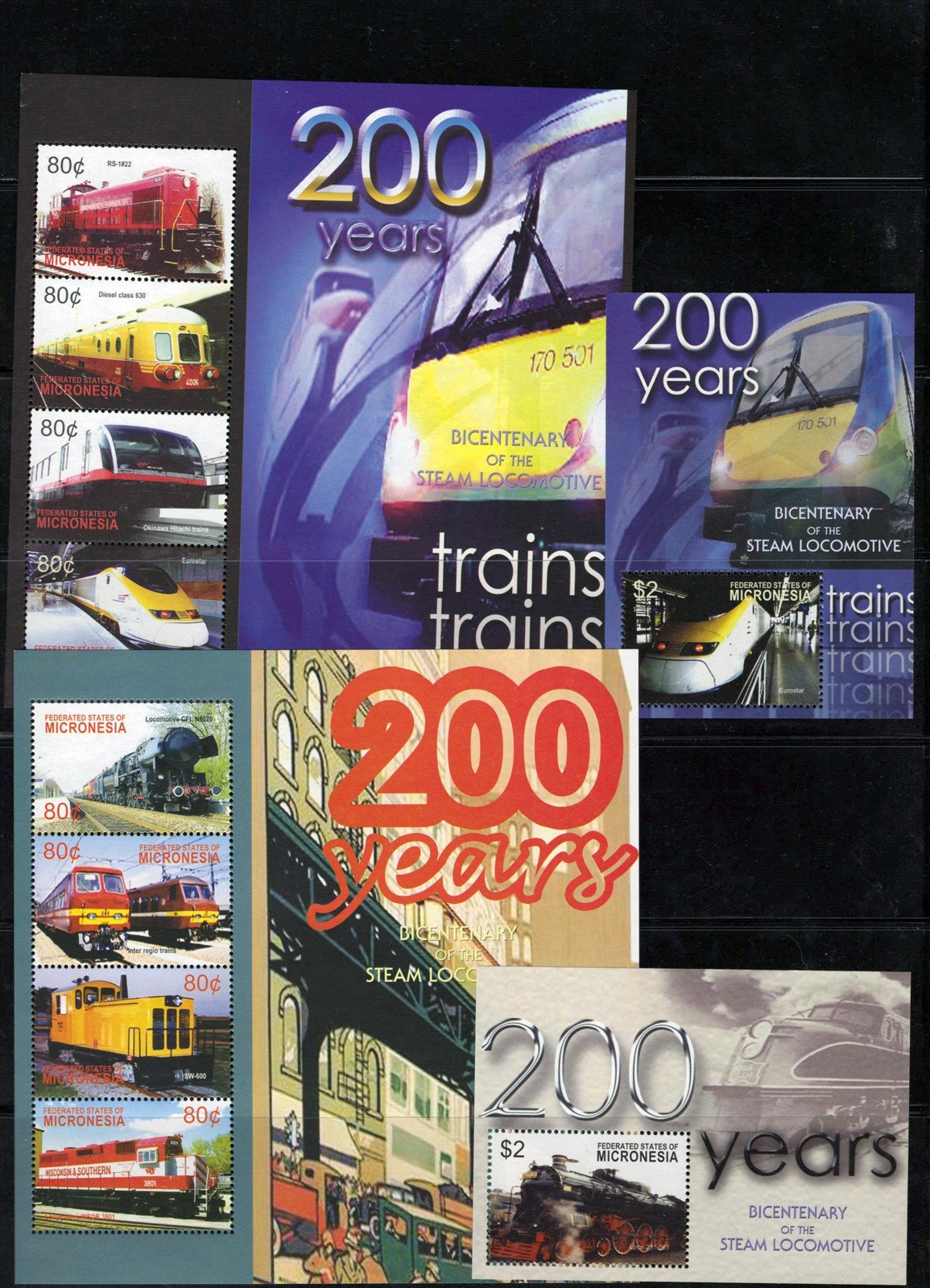 Trains Transportation Space Micronesia MNH Stamp Collection ZAYIX 0825L1916