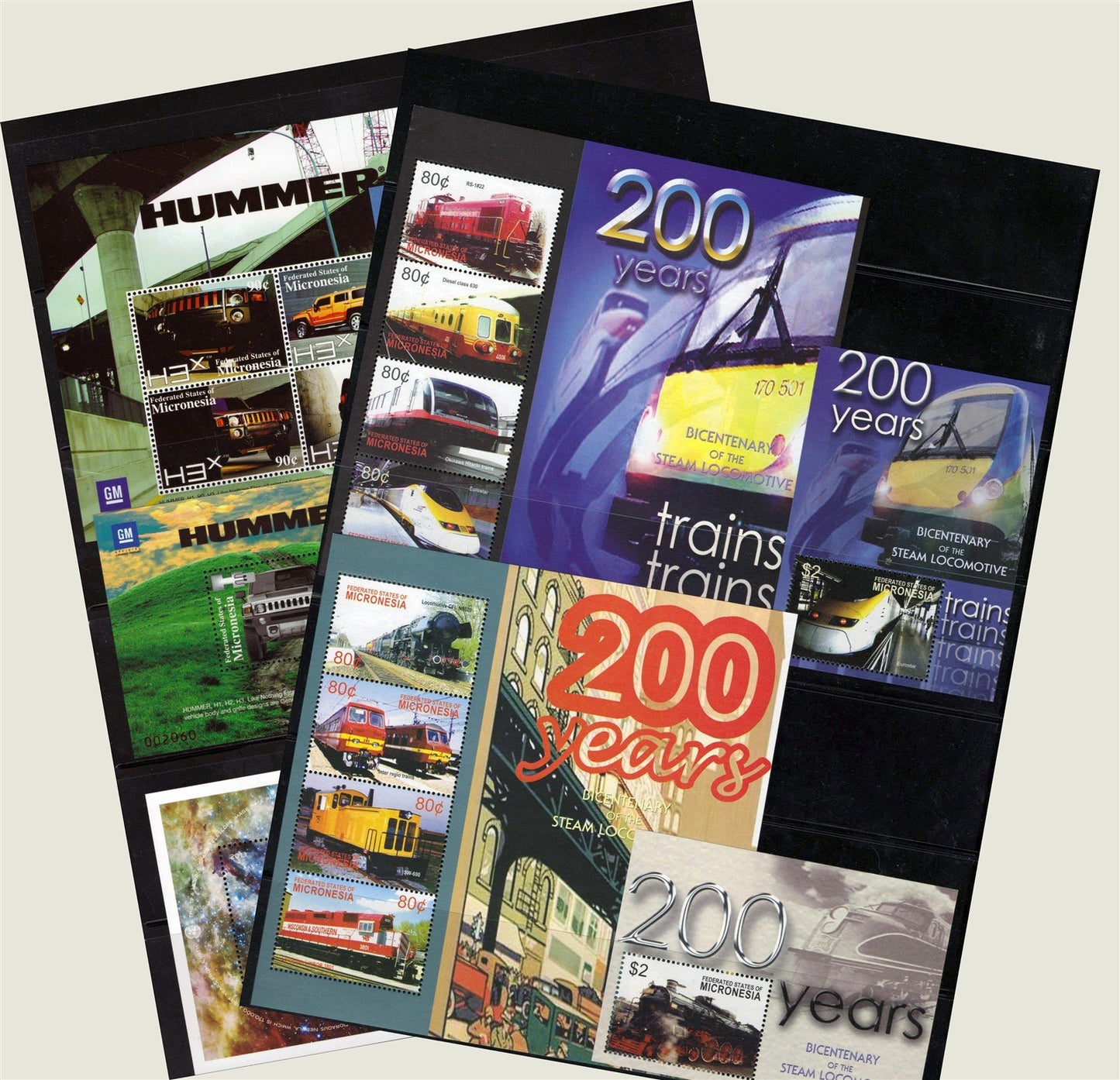 Trains Transportation Space Micronesia MNH Stamp Collection ZAYIX 0825L1916