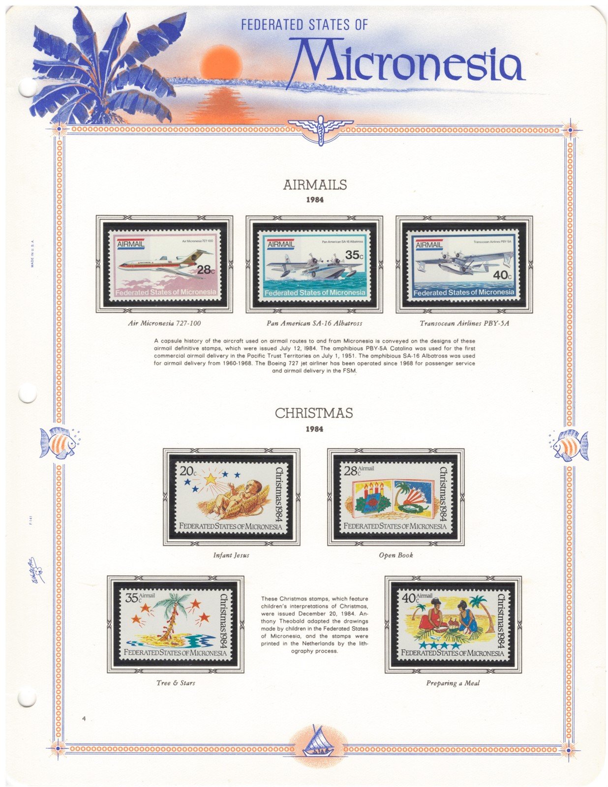 Micronesia MNH Stamp Collection on White Ace Album Pages ZAYIX 0825CB4038